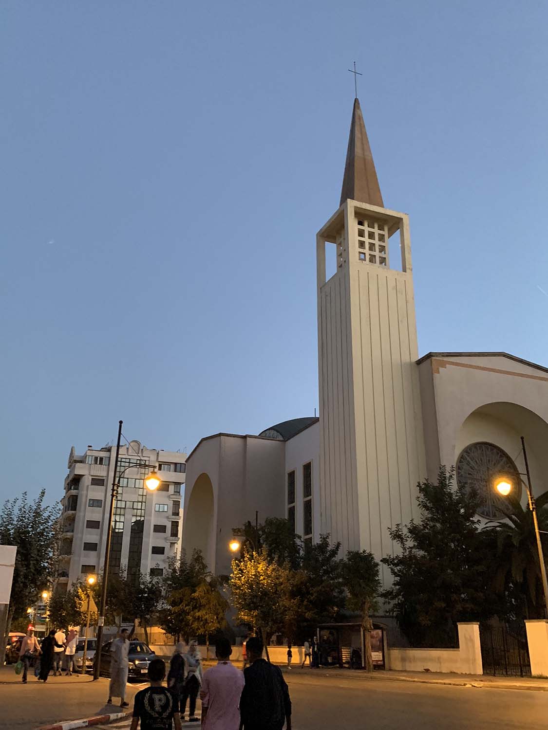 General view of cathedral from the intersection of rue Sidi Bouabid and Avenue Hassan II