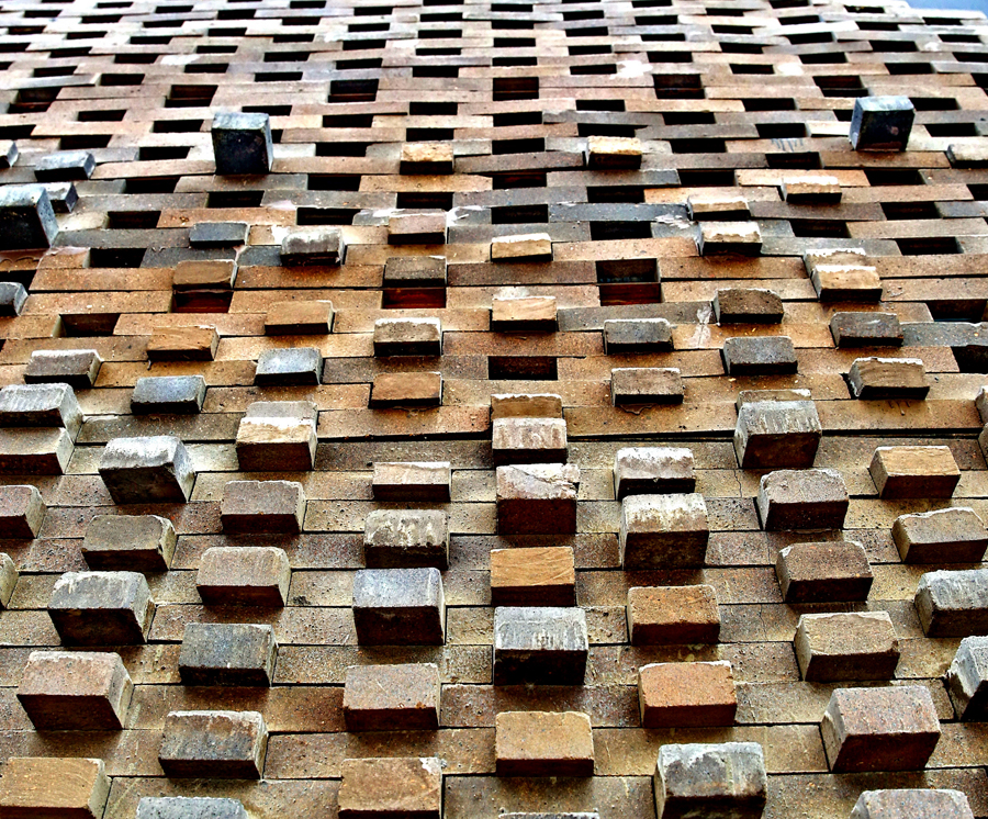 Facade texture, made by raised, filler or hollow brick pattern



