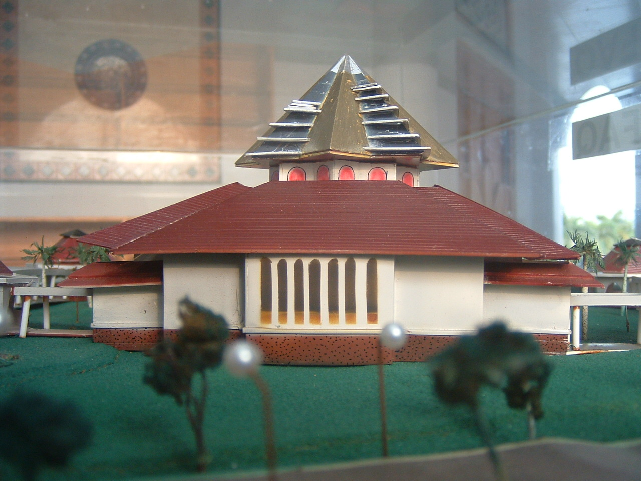 Detail view of west elevation of mosque model