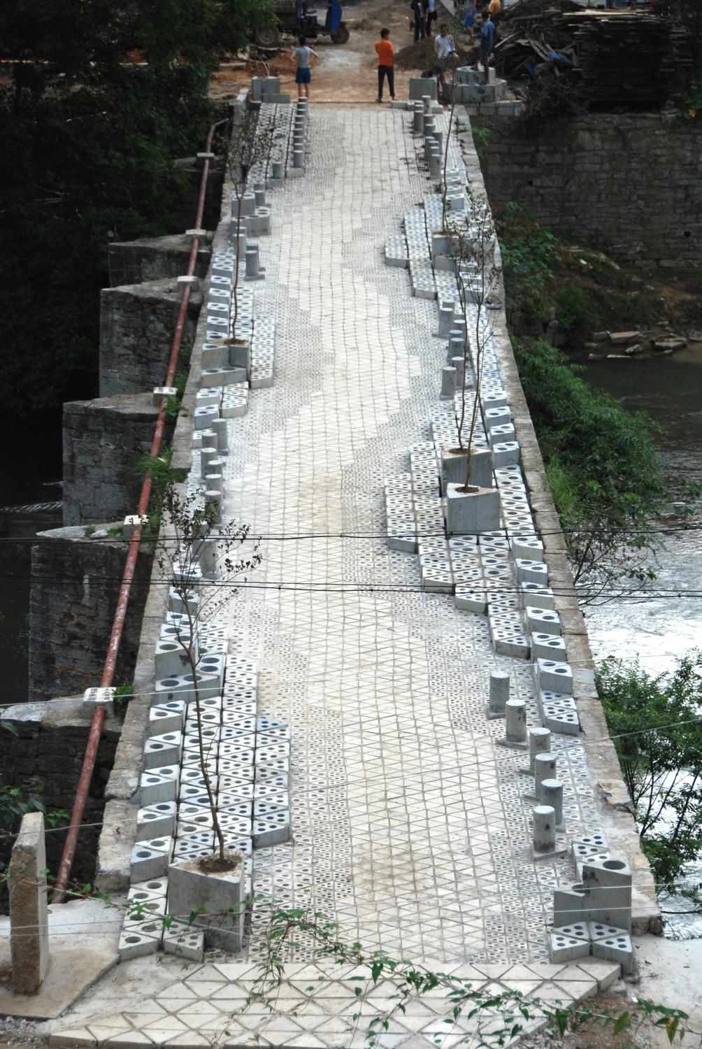 Bridge surface complete before planting