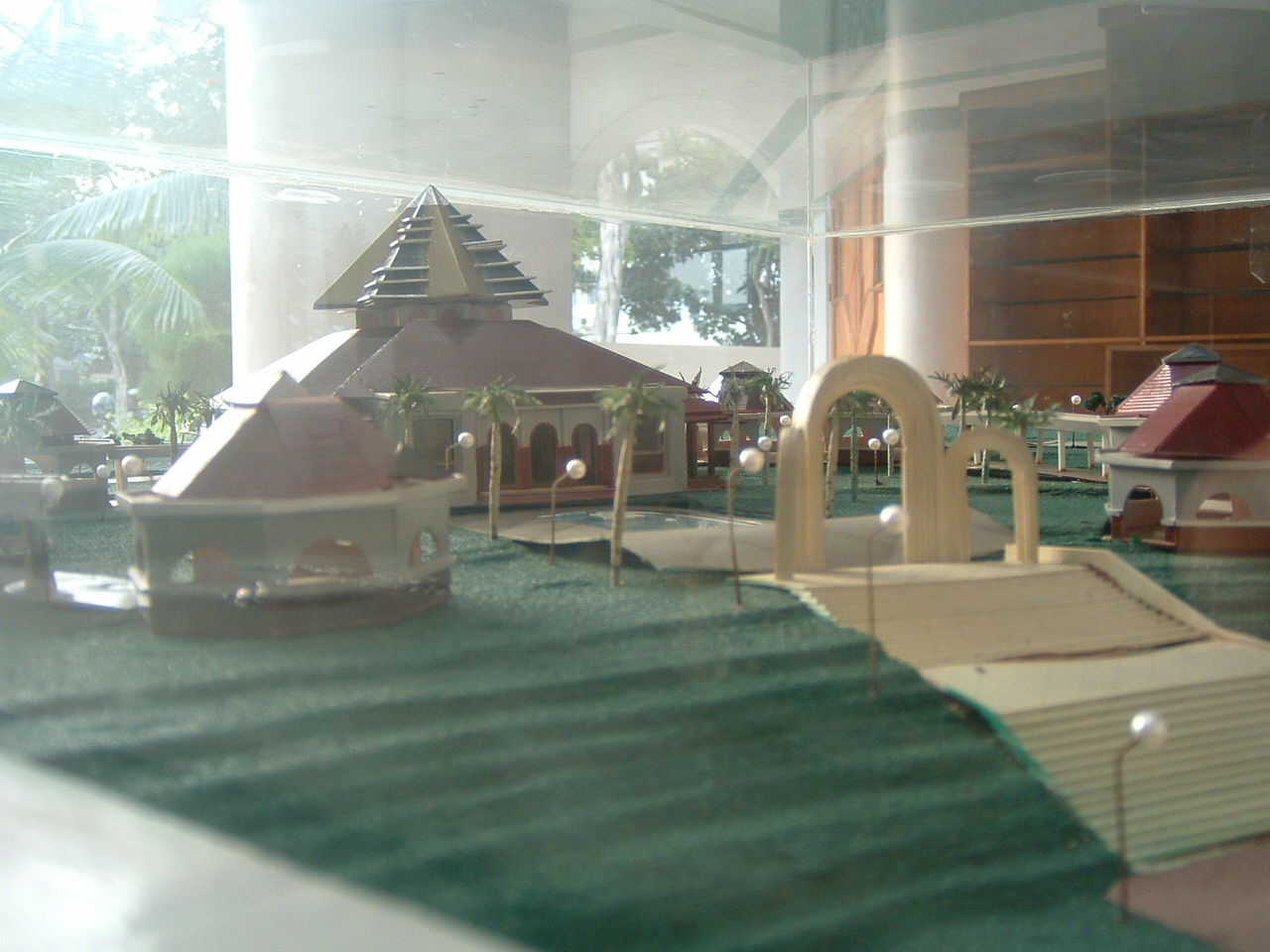 Detail view of northwestern side of mosque model