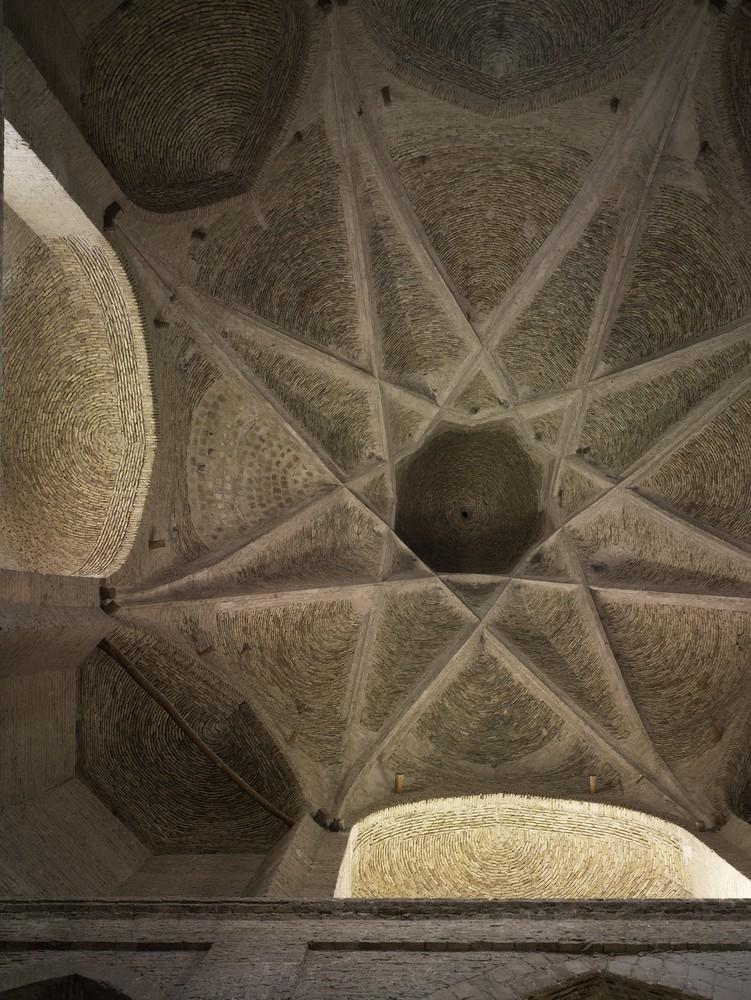 View of the double-skinned ribbed brick dome enclosing the mausoleum, which is the largest brick structure in Kabul