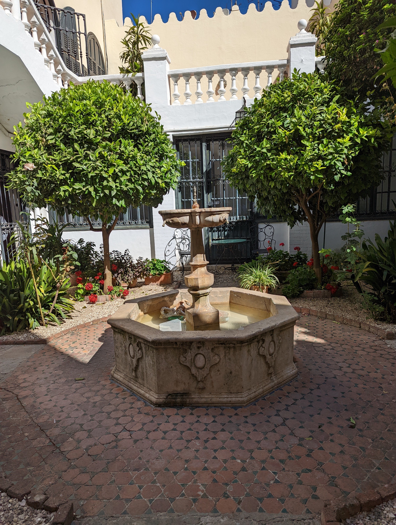<p>View of the courtyard fountain</p>
