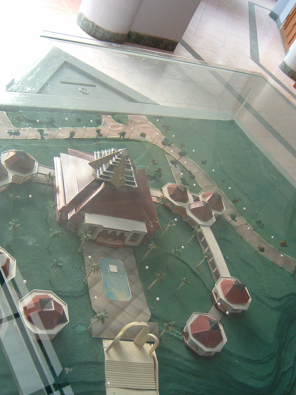 Elevated view of the mosque model