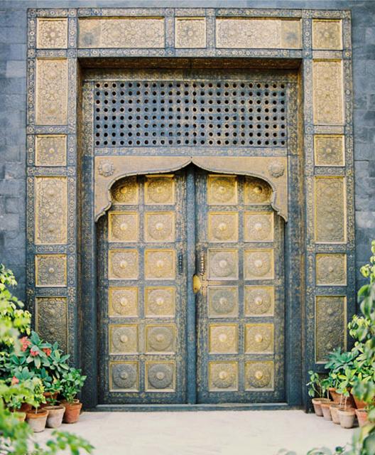 Brass and copper "Chitrai" door