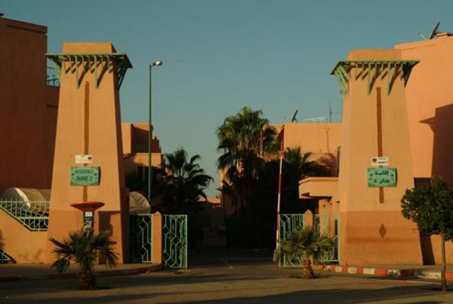 Entrance to parking area