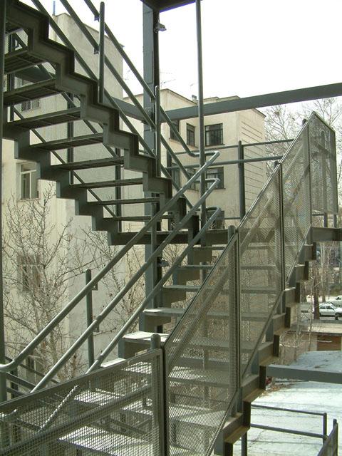 Exit stairway on the southern facade