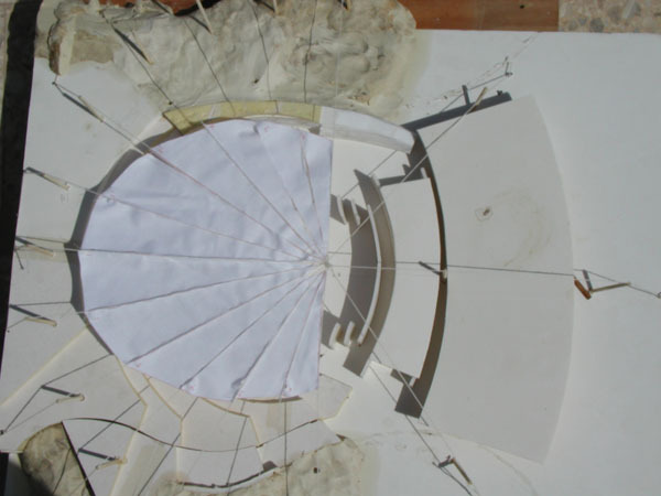 Top view of the model with rectable textile unfolded