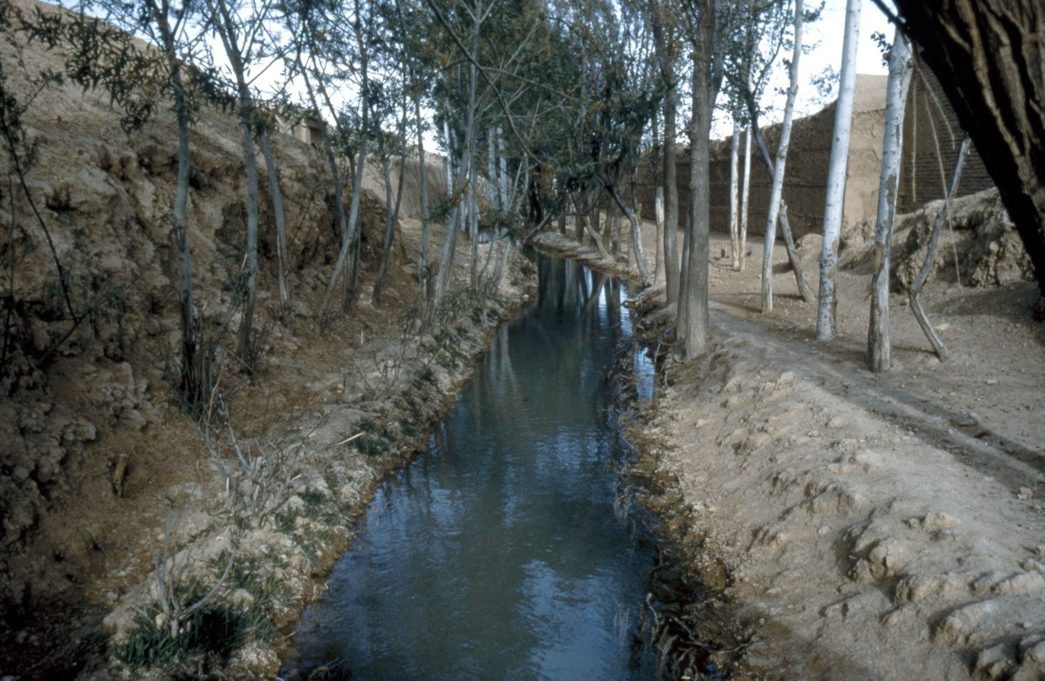 View of an irrigation channel (jub) near Isfahan, Iran.