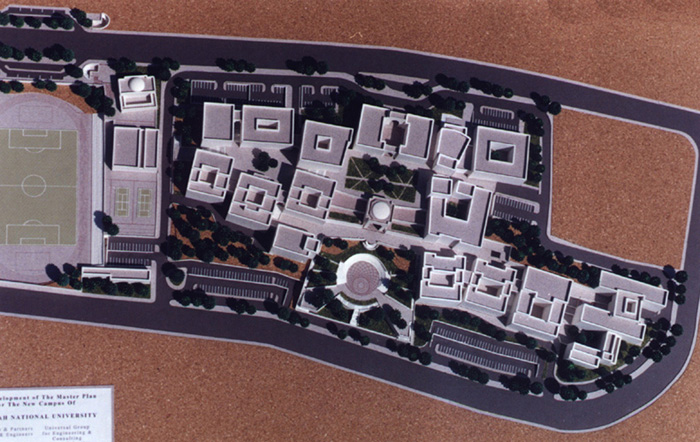 Bird's eye view of the campus model