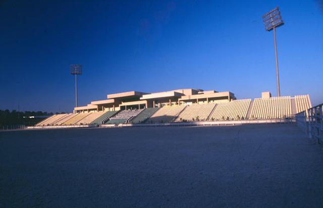 Grand stand, back elevation and arena