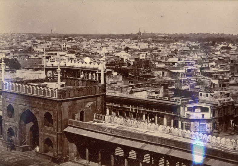 19th century image of view from the Jami Masjid