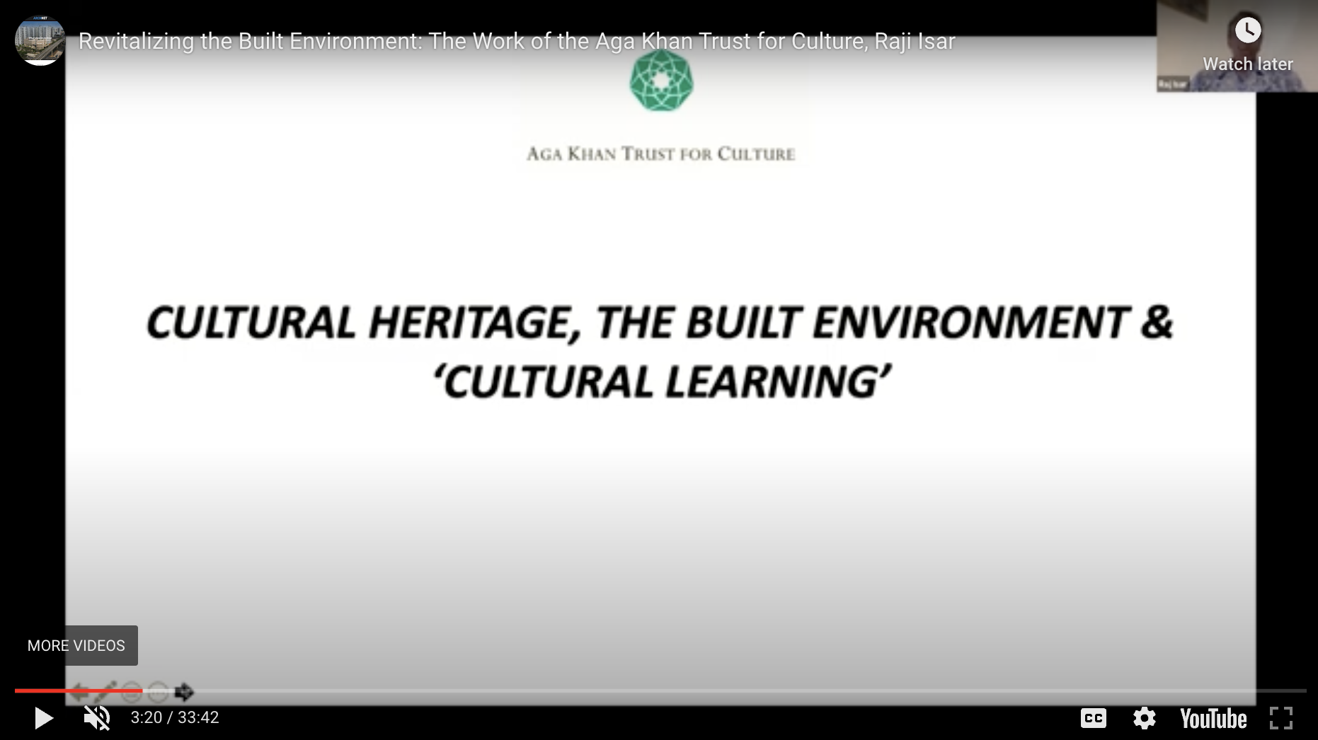 <p>A presentation by Yudhishtir Raj Isar of the Aga Khan Trust for Culture on the preservation of built cultural heritage and the involvement of the community. He concludes the presentation with a screening of short film by the <a href="https://www.archnet.org/authorities/1903" rel="noopener noreferrer" target="_blank">Aga Khan Trust for Culture</a>, "<a href="https://youtu.be/F8373bb_vfs?si=4f3bNQOoL_bEcwgQ" rel="noopener noreferrer" target="_blank">Hazrat Nizamuddin Basti: A Cultural Revival</a>."</p><p><br></p><p><strong>Also from the A3-Archnet Panel on Endangered Heritage, 31 July 2020</strong></p><ul><li><a href="https://www.archnet.org/authorities/9070?media_content_id=685510" rel="noopener noreferrer" target="_blank">Endangered Heritage: Repurposing as Preservation, Sola Akintunde</a></li><li><a href="https://www.archnet.org/authorities/9070?media_content_id=685505" rel="noopener noreferrer" target="_blank">Endangered Heritage: Building Early Accra, Kuukuwa Manful</a></li></ul>