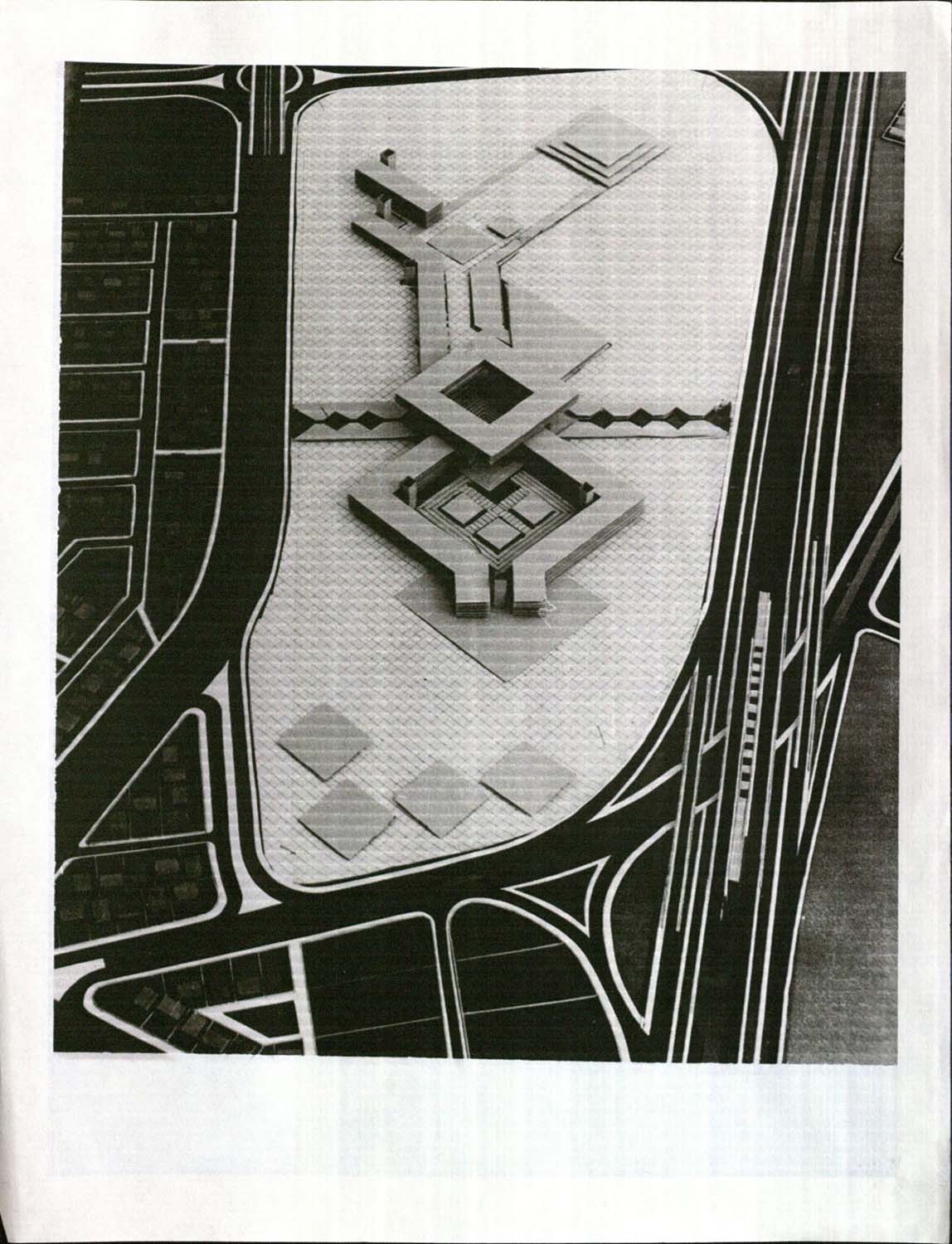 Aerial view of the model for the High Council Agricultural Compound. 