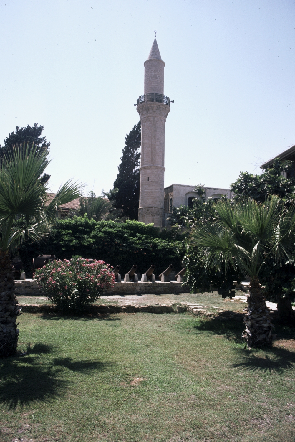 View from garden, minaret at southeast corner