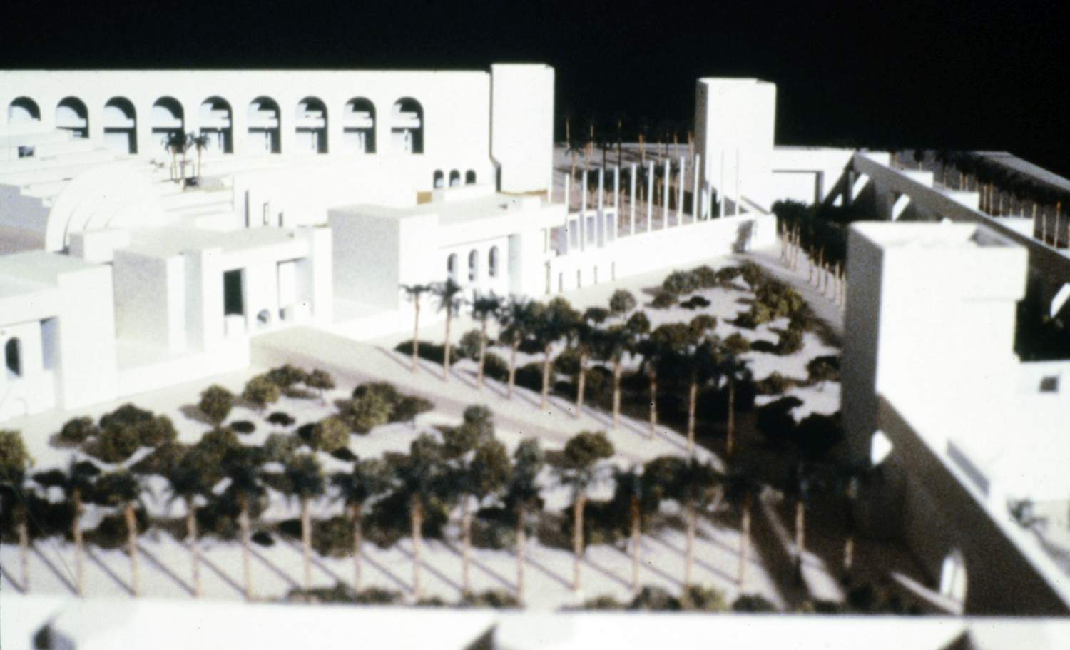 <p>Partial view of model, showing interior grounds.</p>