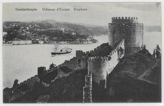 Rumeli Hisari - Istanbul, general view of the Rumeli Hisari, looking toward Bosphorus. "Constantinople, Chateaux d'Europe. Bosphore"