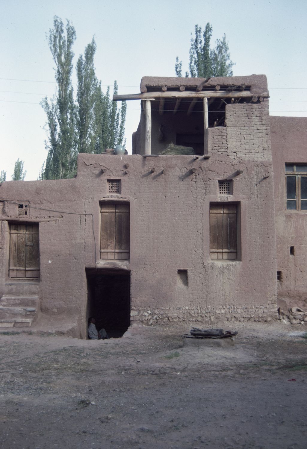 View of a traditional house in Abyanah, Iran.