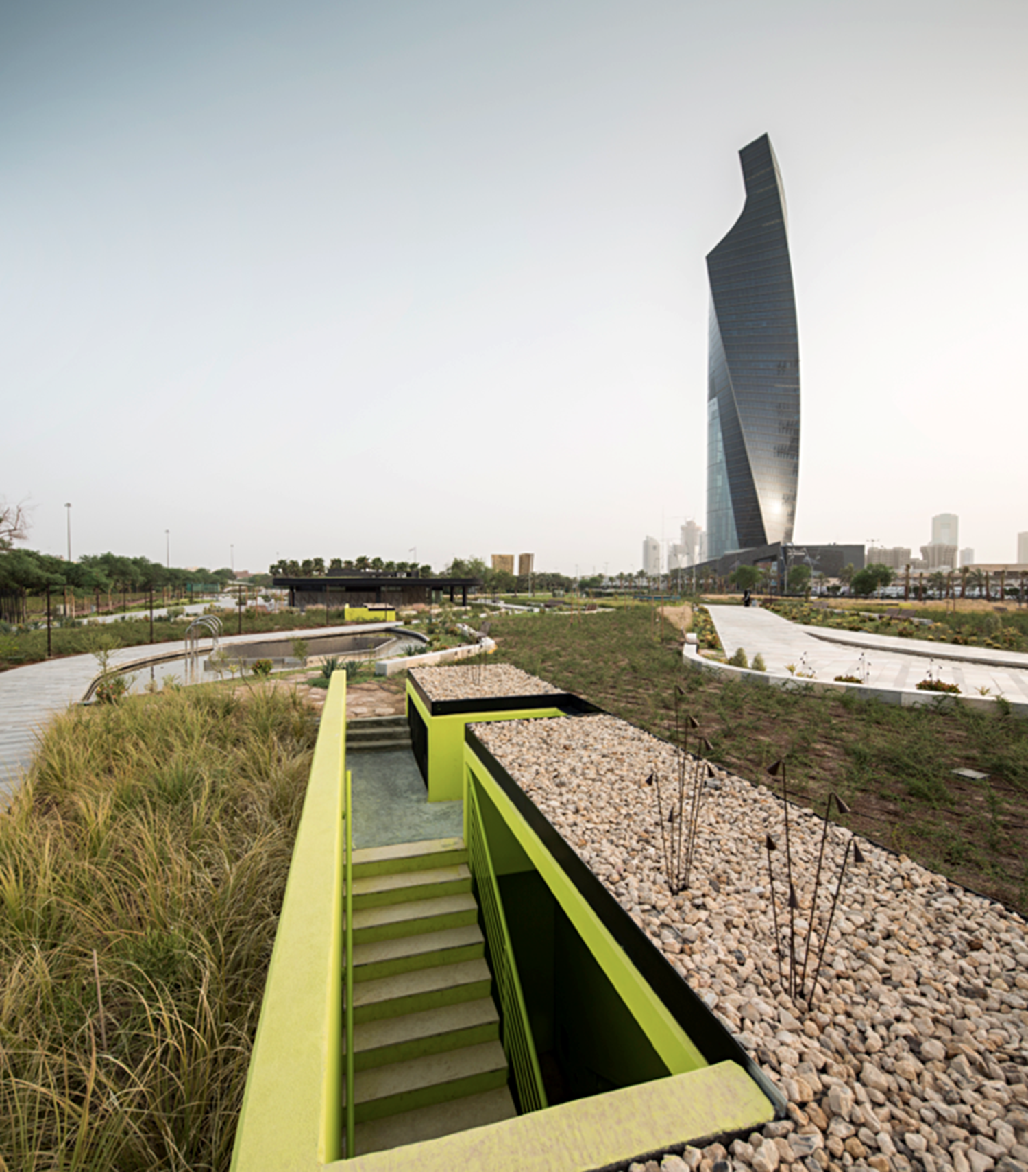 Al Shaheed Park - View with the Habitat Museum behind 