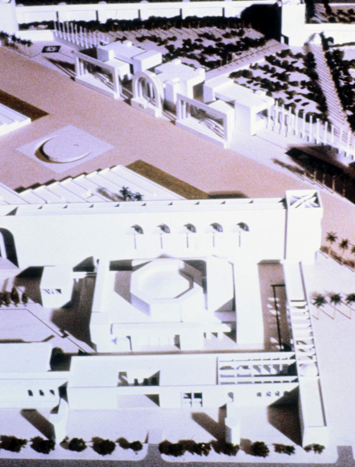 <p>View of model, showing part of central parade route.</p>