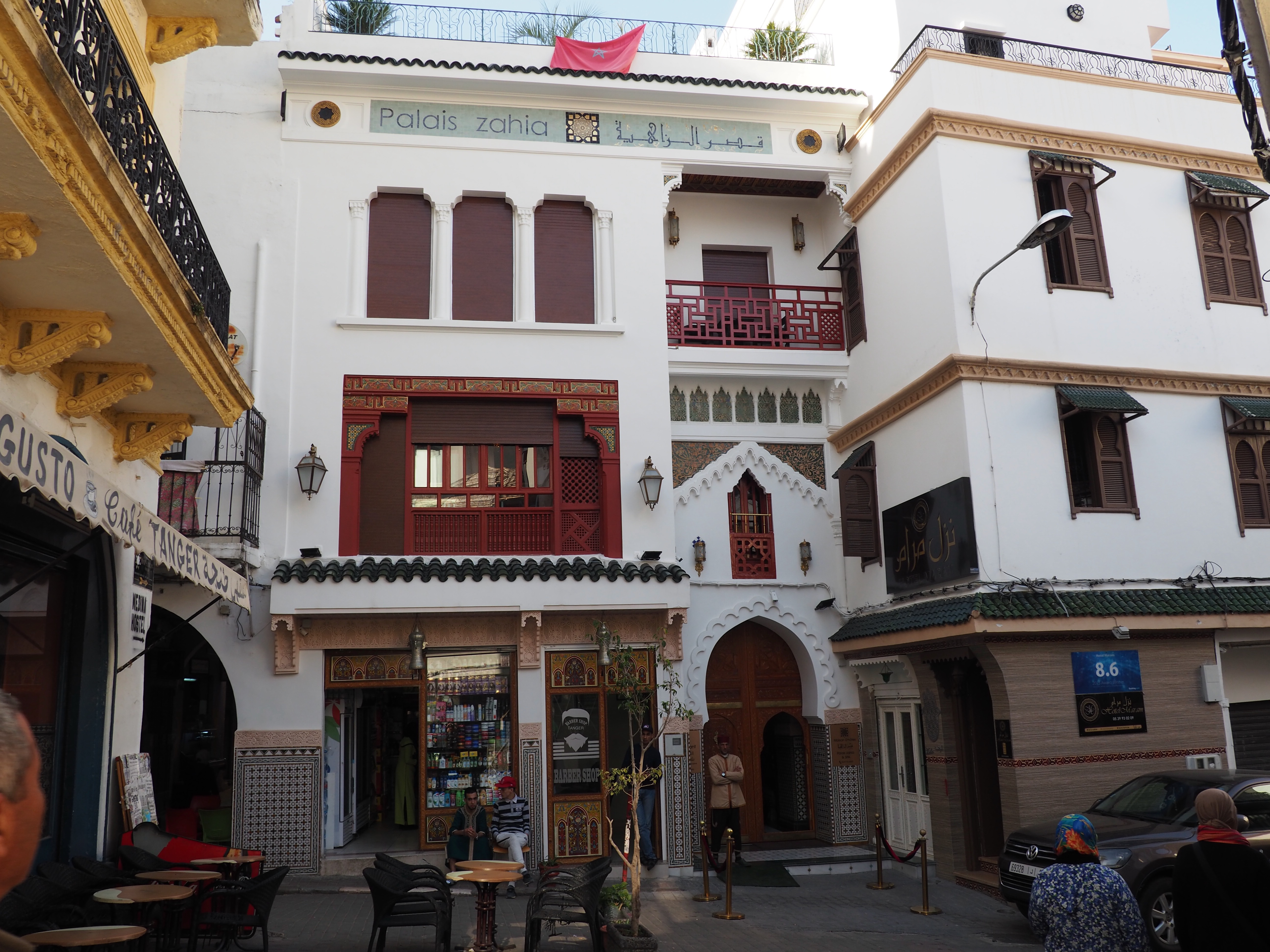Hôtel Maram - <p>View of the entrance facade of Palais Zahia with the entrance to Hotel Maram on the right, and the balcony of Café Tingis to the left</p>