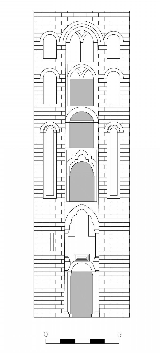 South elevation of the minaret, Based on Marçais (1954)