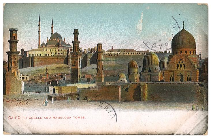 Cairo, Citadel and Mamluk Tombs, general view. "Cairo, Citadelle and Mamelouk Tombs"