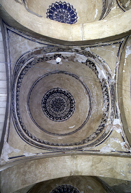 View looking at underside of the dome in the center of the entrance portico