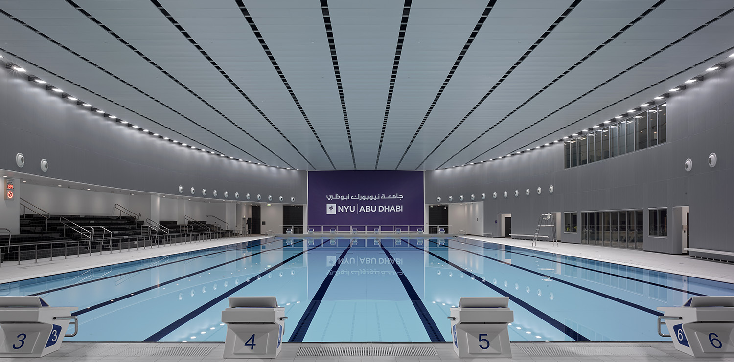 The 50-meter swimming pool provides a rare venue for competitions and swimming instruction, while also providing appropriate modifications to protect the privacy of women 