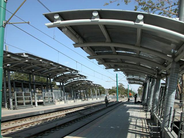 View to canopies at platform level