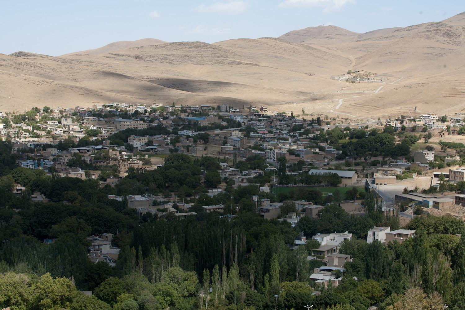 Distant view of Paternal Guest House in Khvansar cityscape, seen from Mount "Sool"