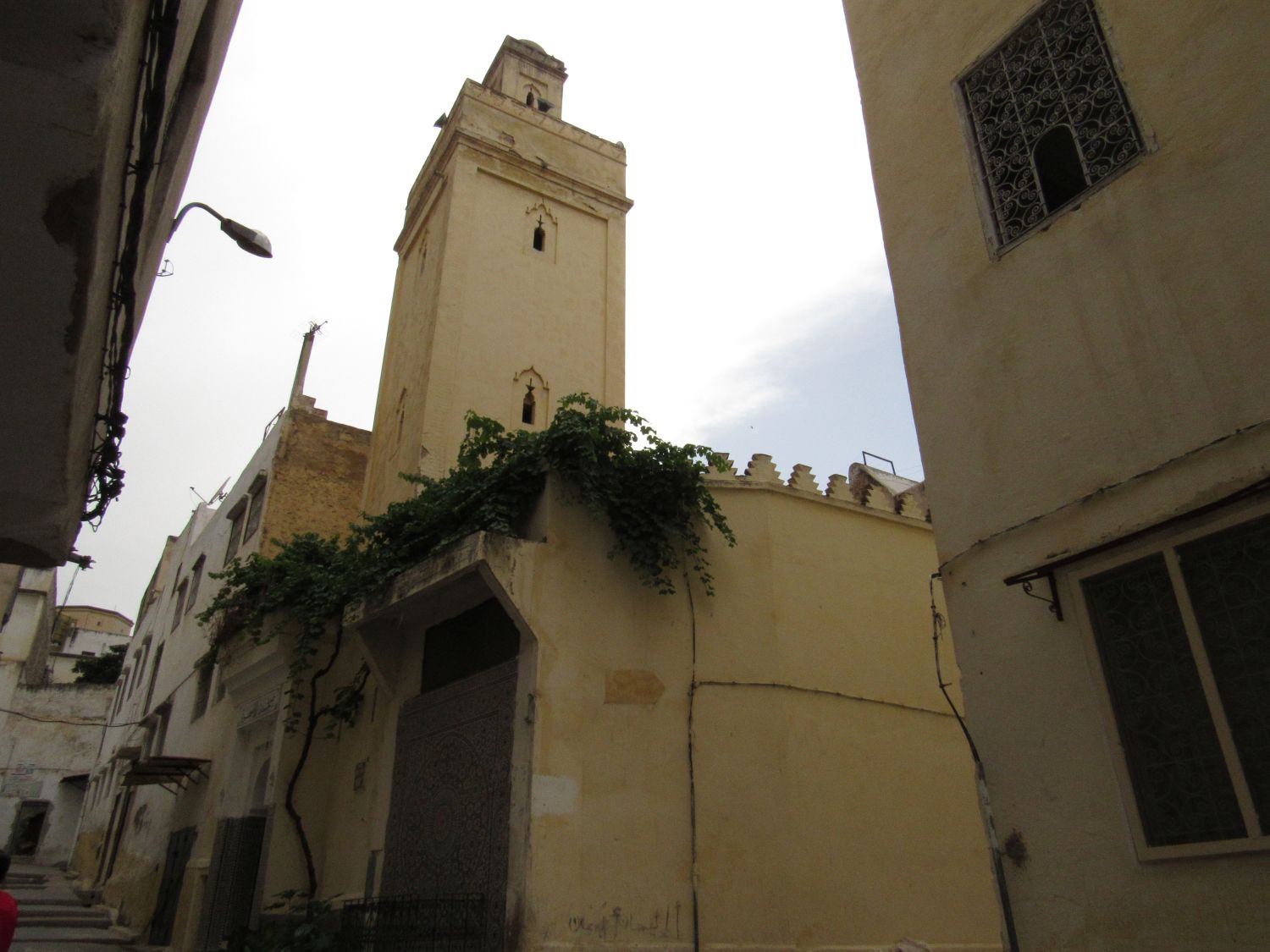 Exterior view, mosque exterior and minaret.