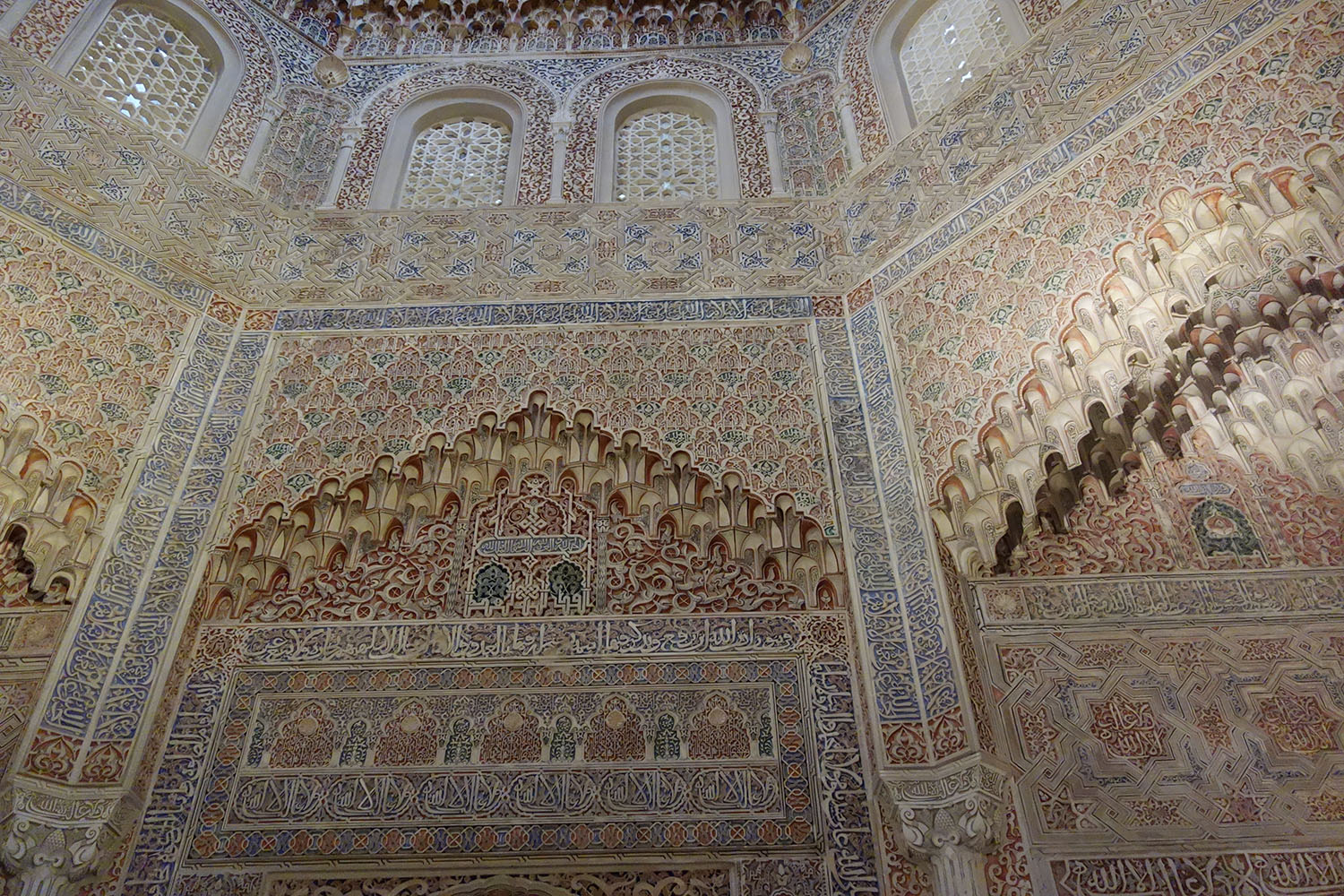 Interior detail view of stucco decorations