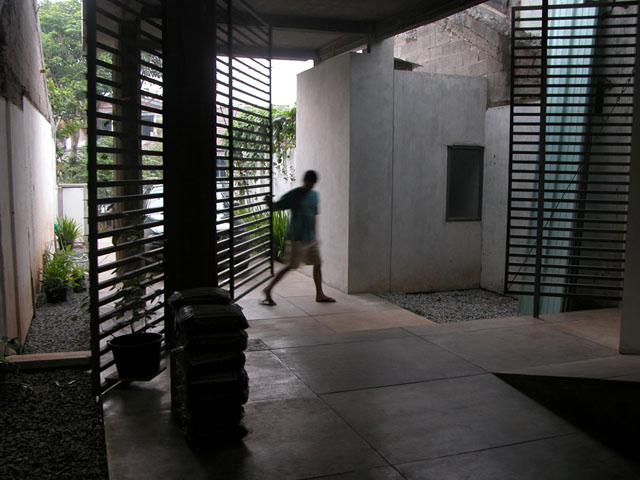 Steel gate on the front of living room