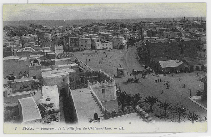Sfax, general view of the city from the Chateau-d'Eau. "Sfax. - Panorama de la Ville pris du Chateau-d'Eau"