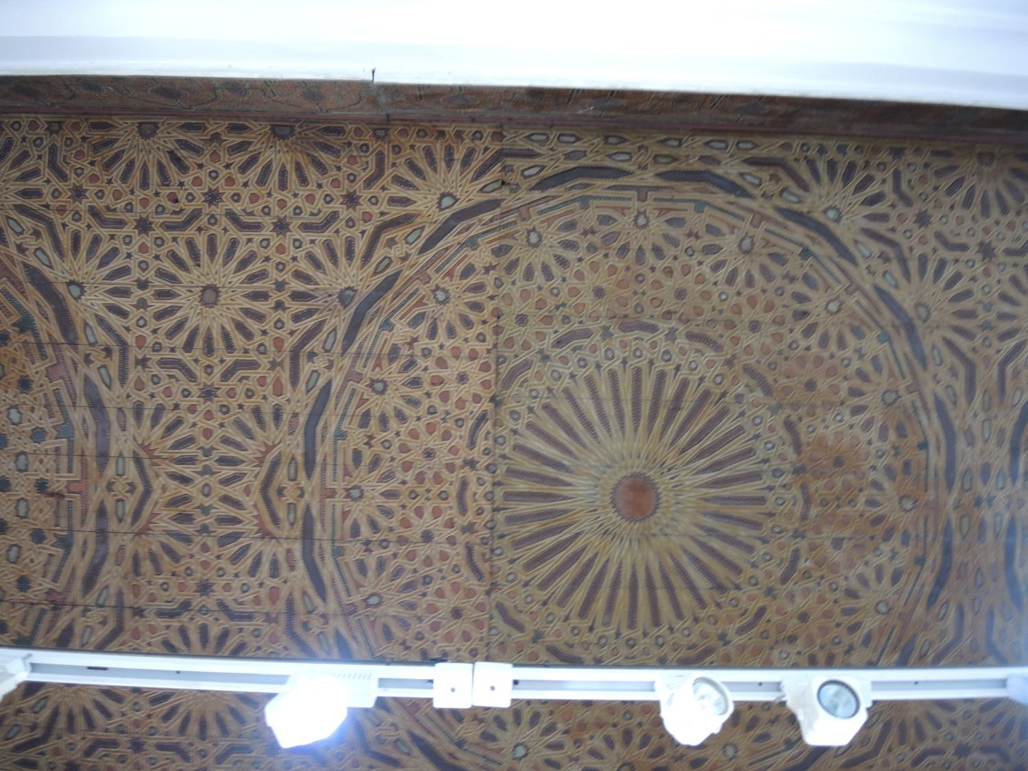 Interior view of the wood ceiling