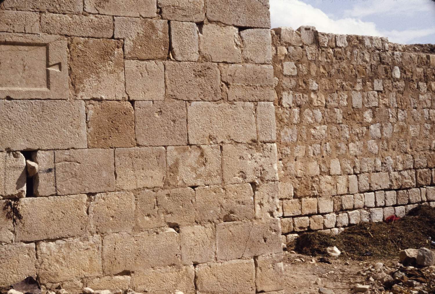 View of exterior wall detail.