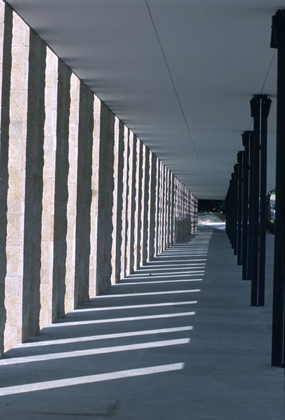 Colonnade to parking