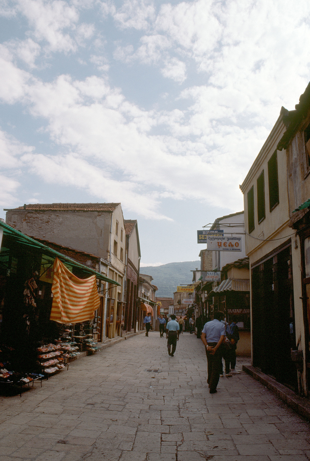 General view of street and storefronts