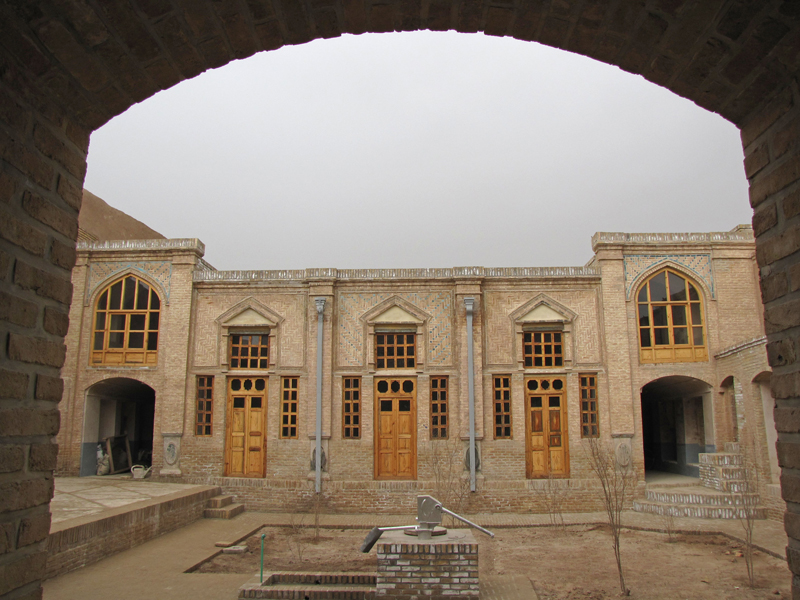 Entrance elevation and courtyard after restoration