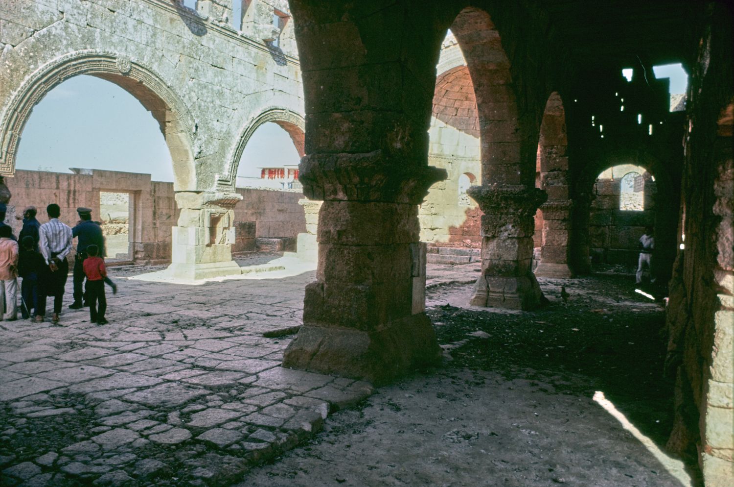 Interior view from south side aisle facing northeast toward nave.