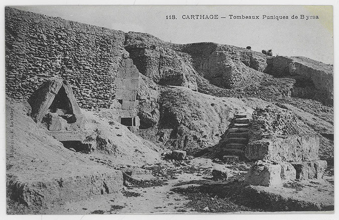 Carthage, Punic tombs of Byrsa, general view. "Carthage - Tombeaux Puniques de Byrsa"