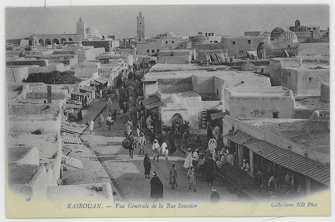Kairouan, general view of Saussier street. "Kairouan. - Vue Générale de la Rue Saussier"