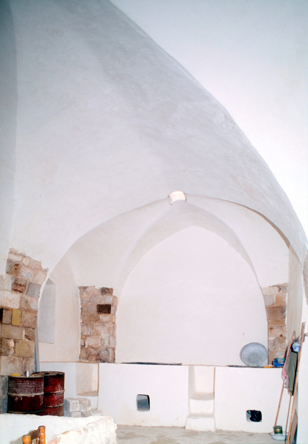 Interior view of a vaulted chamber