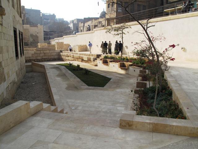 Hardscaping of the open space surrounding the funerary complex