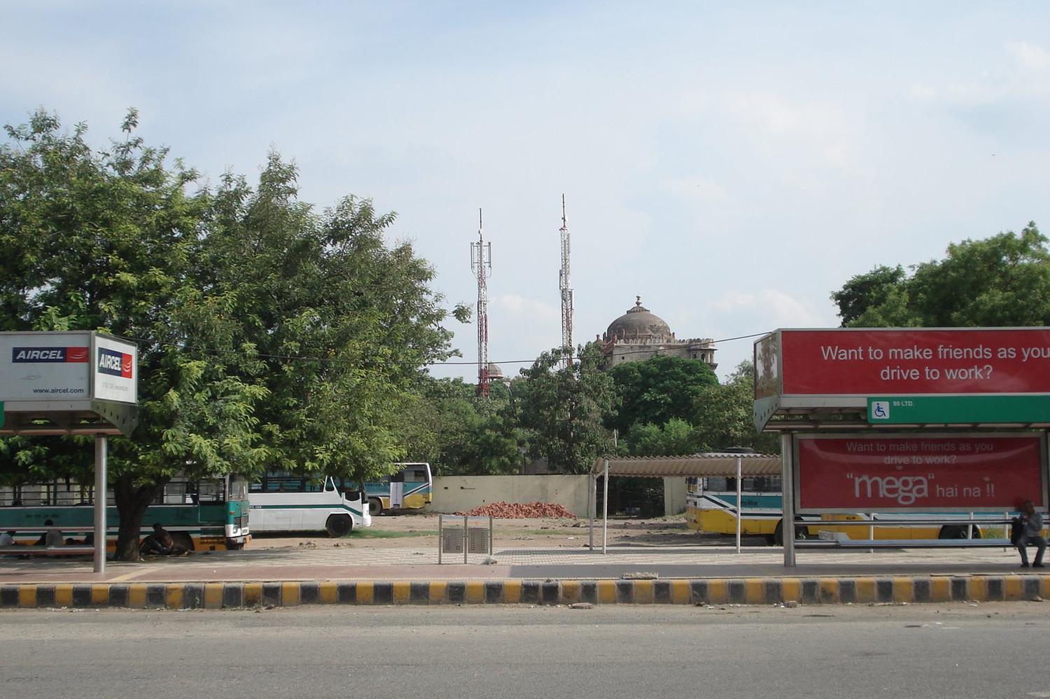 Before-View of Pragati bus terminal from Bhairon Marg