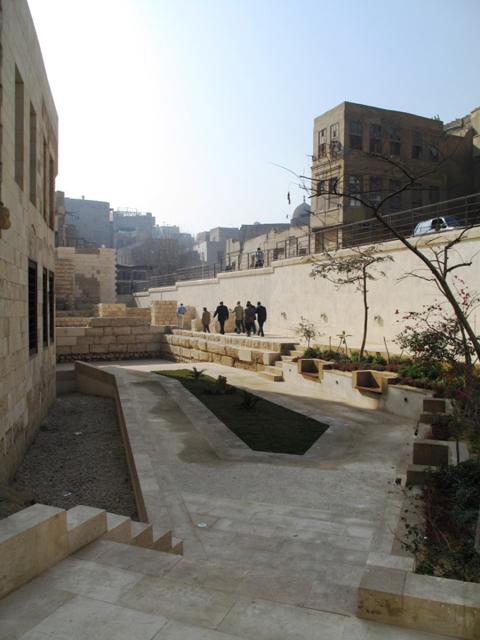 Hardscaping of the open space surrounding the funerary complex