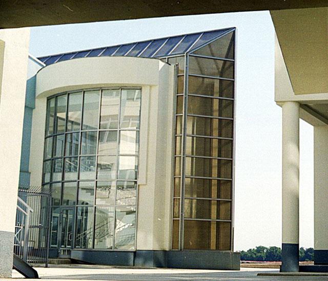 View of the High Glass facade of the second building