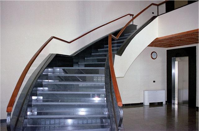 Interior, staircase in embassy lobby