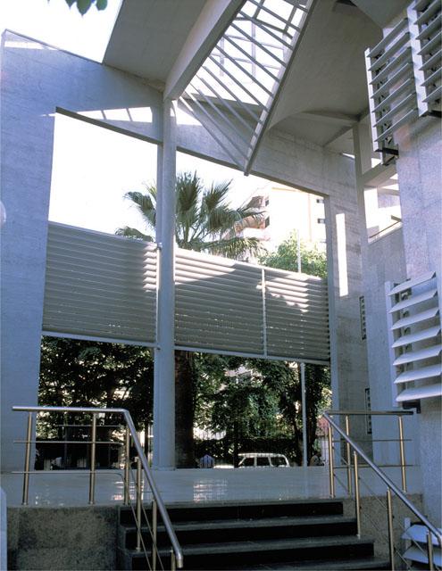 External stairs lead to the embassy podium